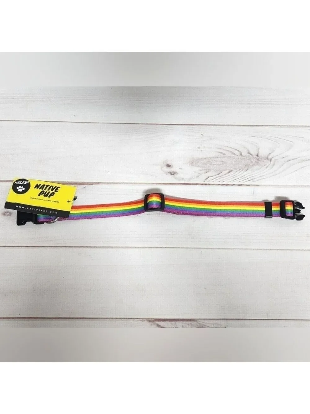 Native Pup Rainbow Flag Dog Collar Size Medium - New With Tags